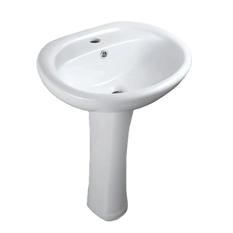 Ceramics rounded square porcelain wash hands pedestal  basin  bathroom sinks