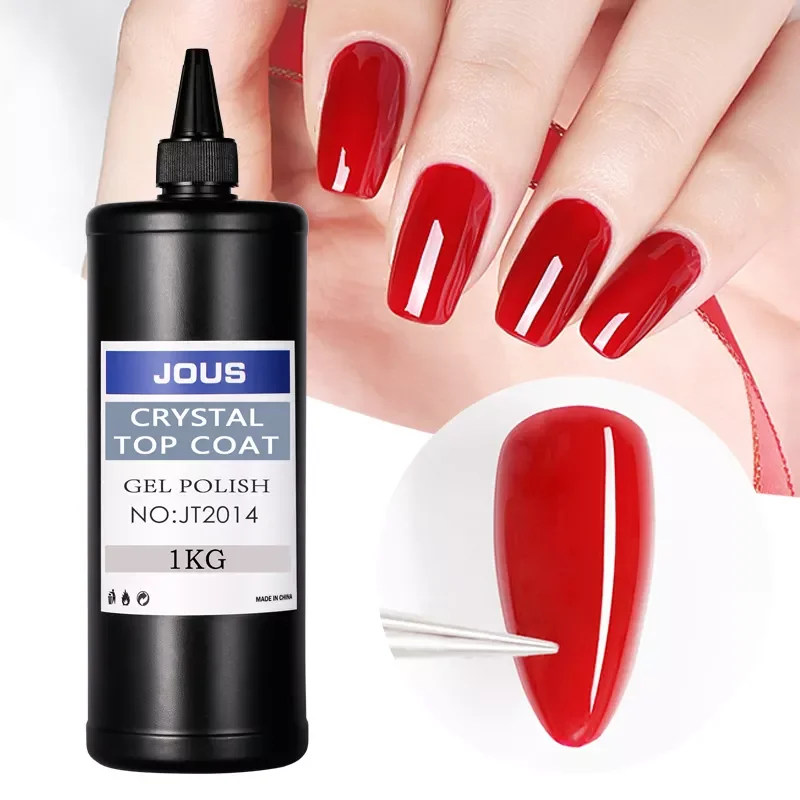 Clear Crystal Top Coat Gel nails supplies salon 1kg Gel Top Coat No Wiped High Shine Customize Logo Uv Nail Gel Polish