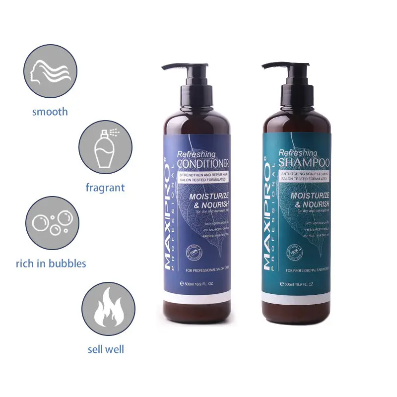 Private Label Natural 100 Moisturizing Hair Care Organic Argan Oil Treatment PH Blanced Hair Shampoo Conditioner OEM