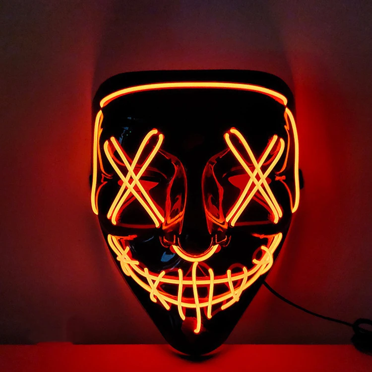 halloween glow mask custom ghost face led mask halloween glow in dark party favors home lights decoration face led mask
