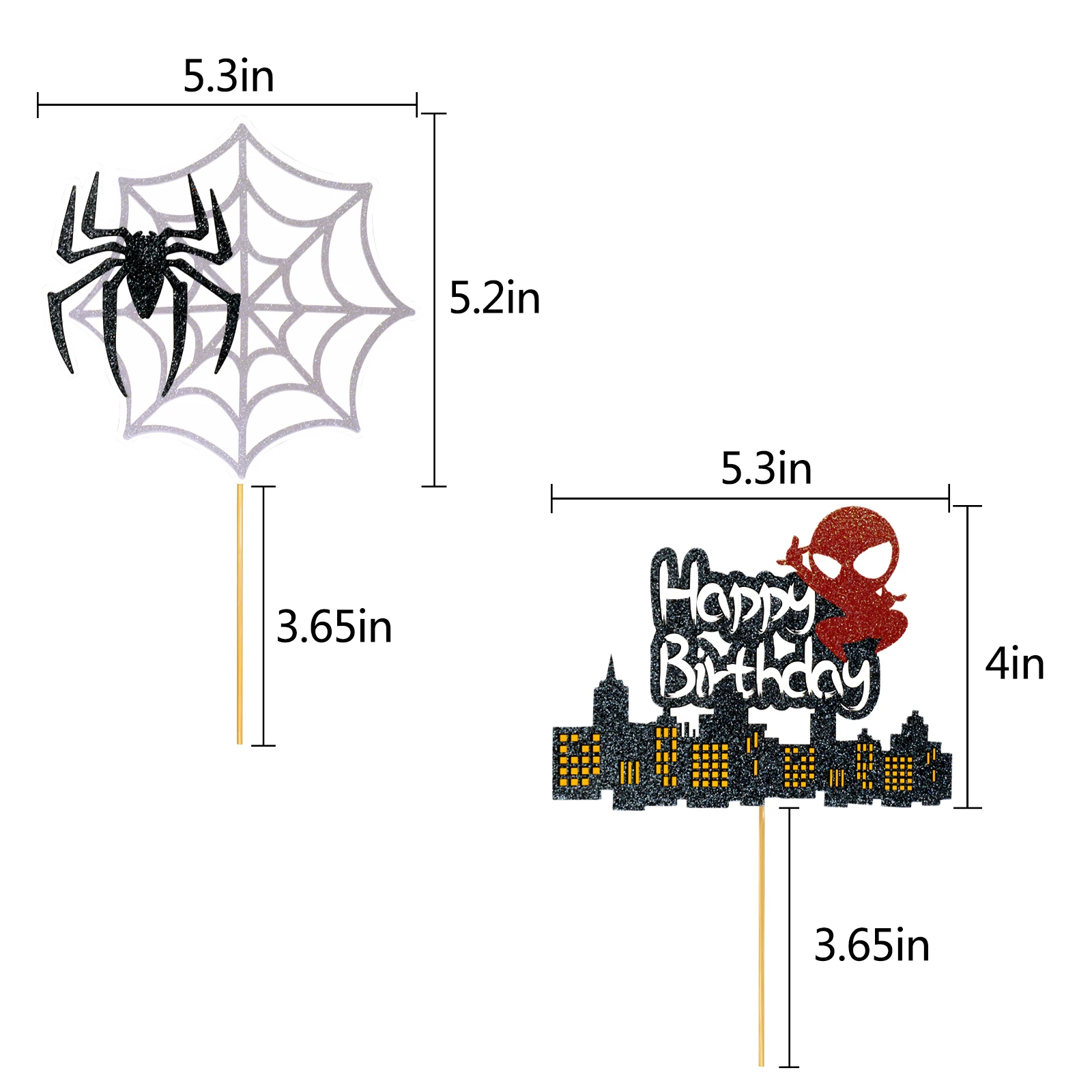Spider Webs Spider Super Hero Party Theme Happy Birthday Cake Topper Boys Kids Favors Party Supplies Cake Decoration