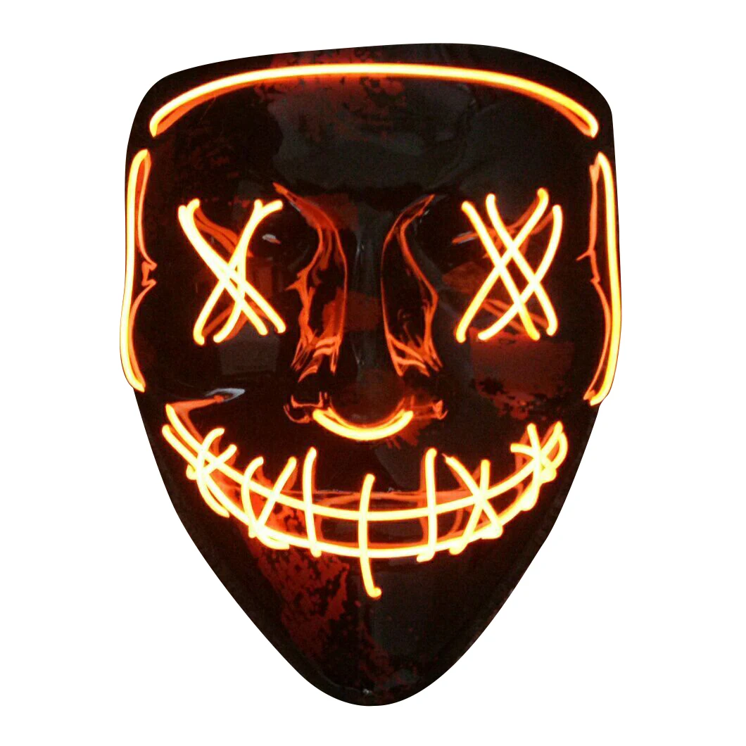 Светодиодная маска для лица анонимный хакер EL Light Up V вендетты Маскарадная Вендетта