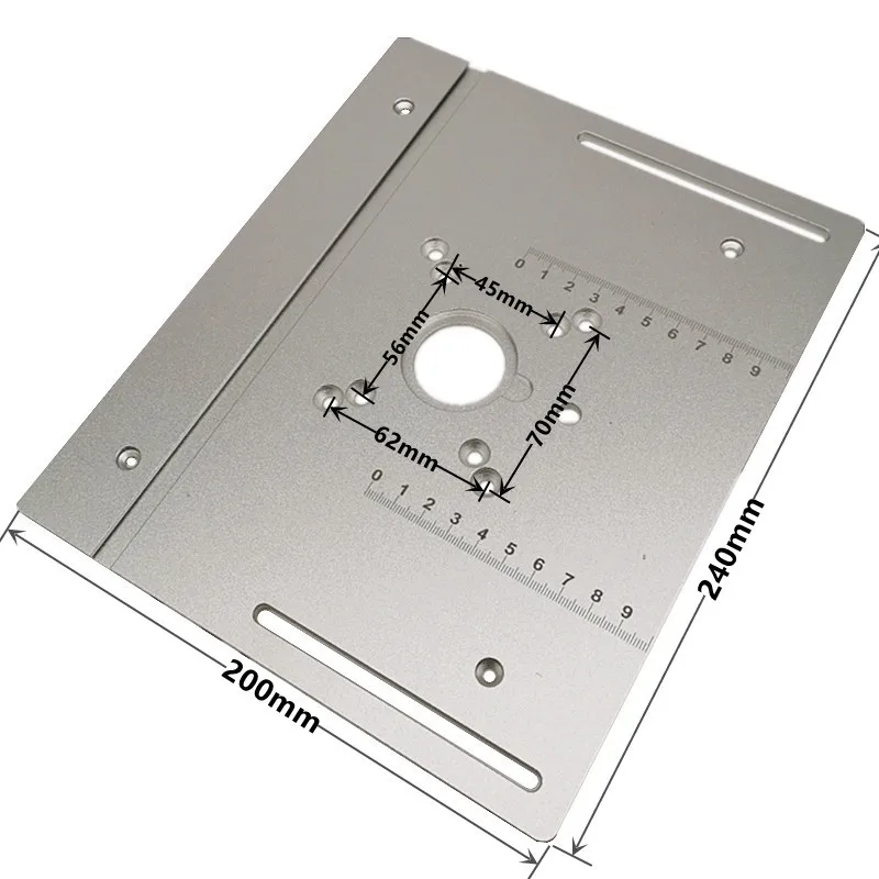 Aluminum Router Table Insert Plate w/ Miter Gauge Guide and Profile Fence Sliding Brackets for Woodworking Benches Tab