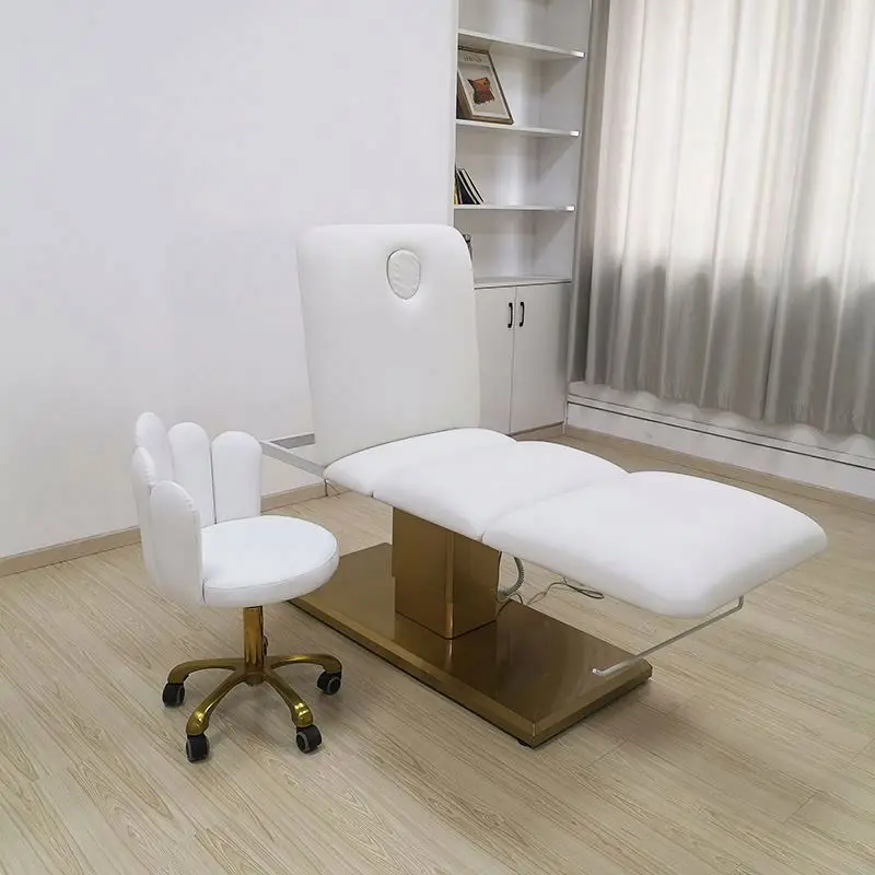 Gold Base Beauty Salon Cosmetics Bed Electric Treatment Spa Chair Massage Table