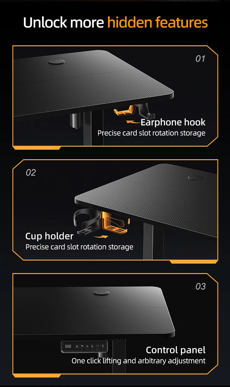 Novelty  electric stand up desk gamer computer table gaming work height adjustable extendable desk for home office