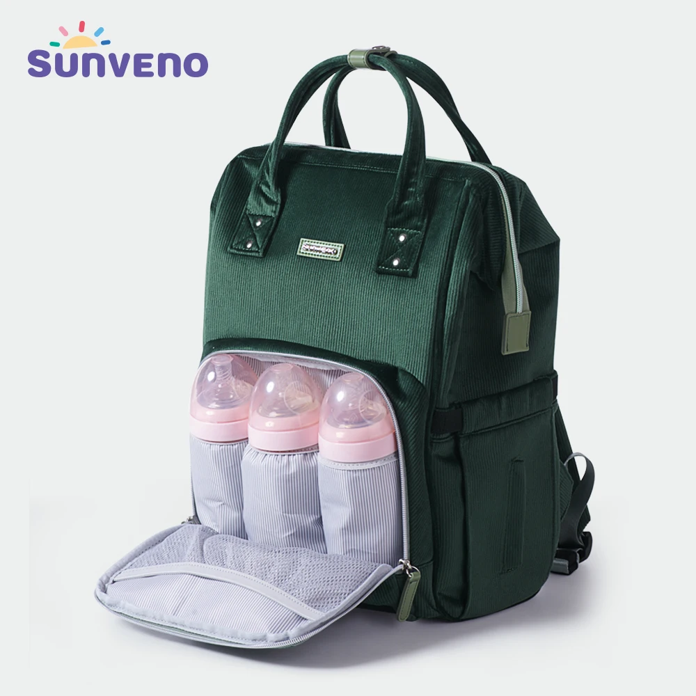 Sunveno Diaper Bag Backpack Fashion Baby Nappy Bag Travel Backpack Stroller Organizer Baby Care Bag for Mom Activity Gear