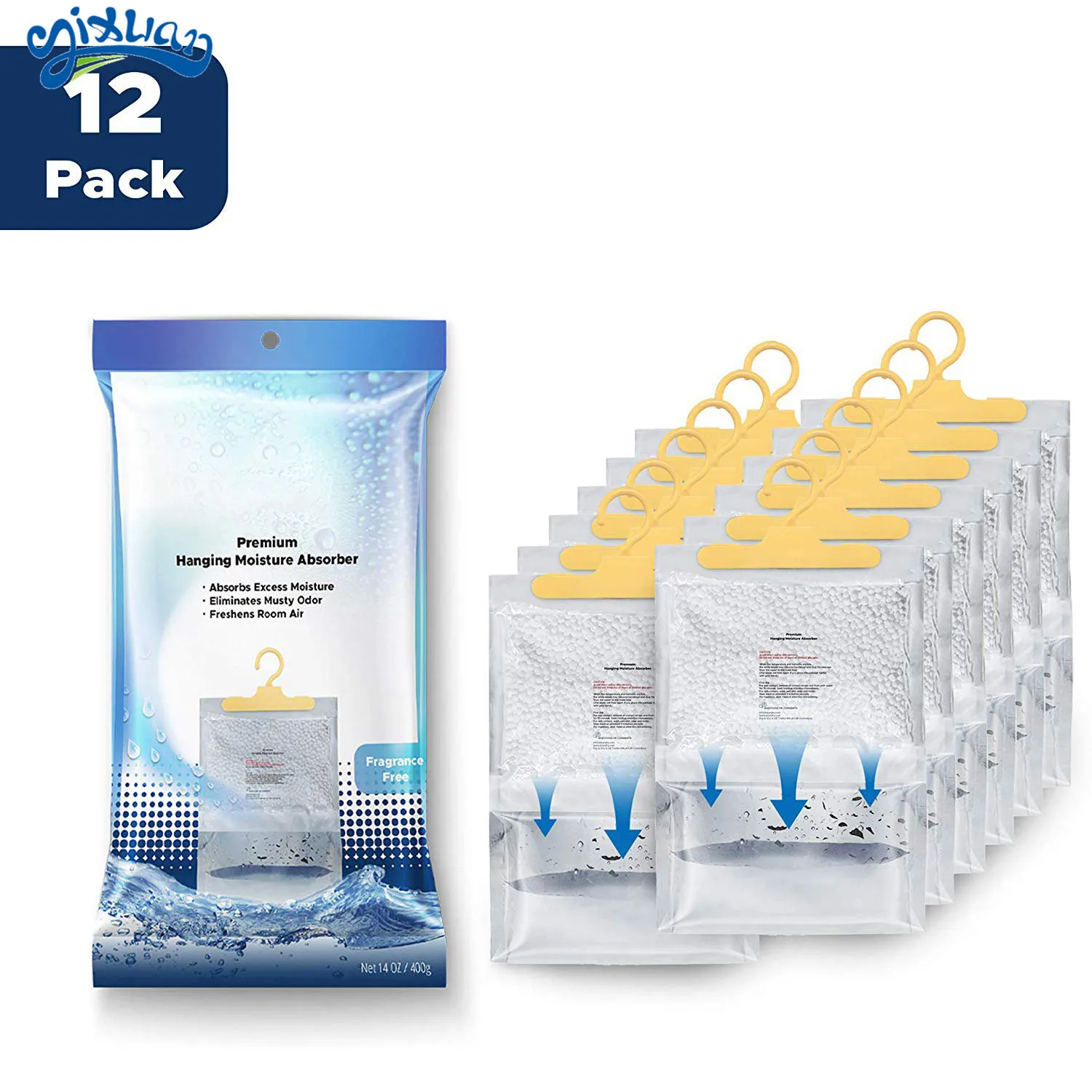 
Eco-friendly moisture absorber water collection hanging dehumidifier bags damp rid 