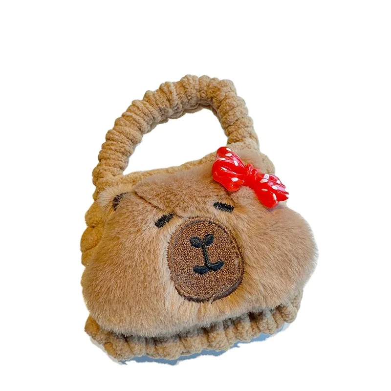 New cartoon animation fat water guinea pig cross-body bag girls double shoulder bag mobile phone change purse clip doll machine