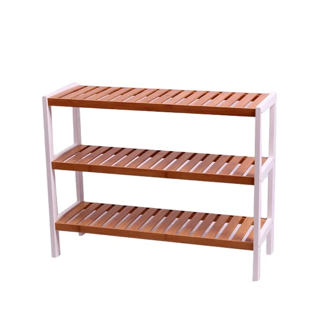 High Sale Three Tier Modern Wooden Bamboo Shoes Rack Stand For Home Slippers