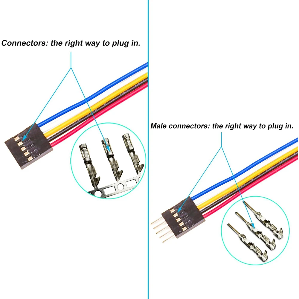 2.54mm Dupont Wire Cable Female Male Single Row 1/2/3/4/5/6/7/8/9/10P JST Connector with Length of 10/20/30/50/100cm Dupont Wire