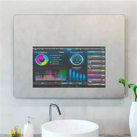 Guangzhou smart bathroom mirror led magic mirror tv