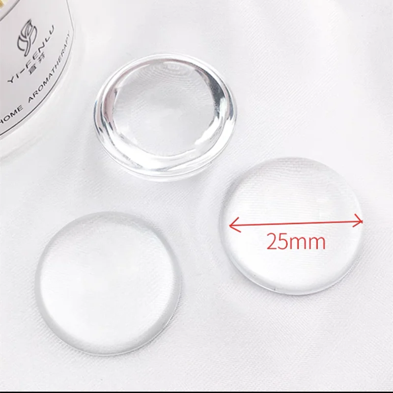 Wholesale 10mm-25mm Blank Transparent magnifier glass hemisphere Half Dome Crystal Ball For Paperweight Decoration Custom image