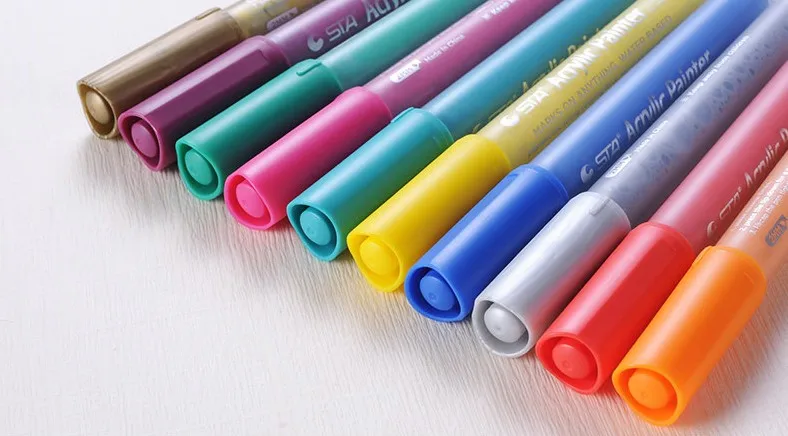 12 / 24 Colors/Set STA Acrylic Marker Pen For Glass Ceramic Art Painting Pen