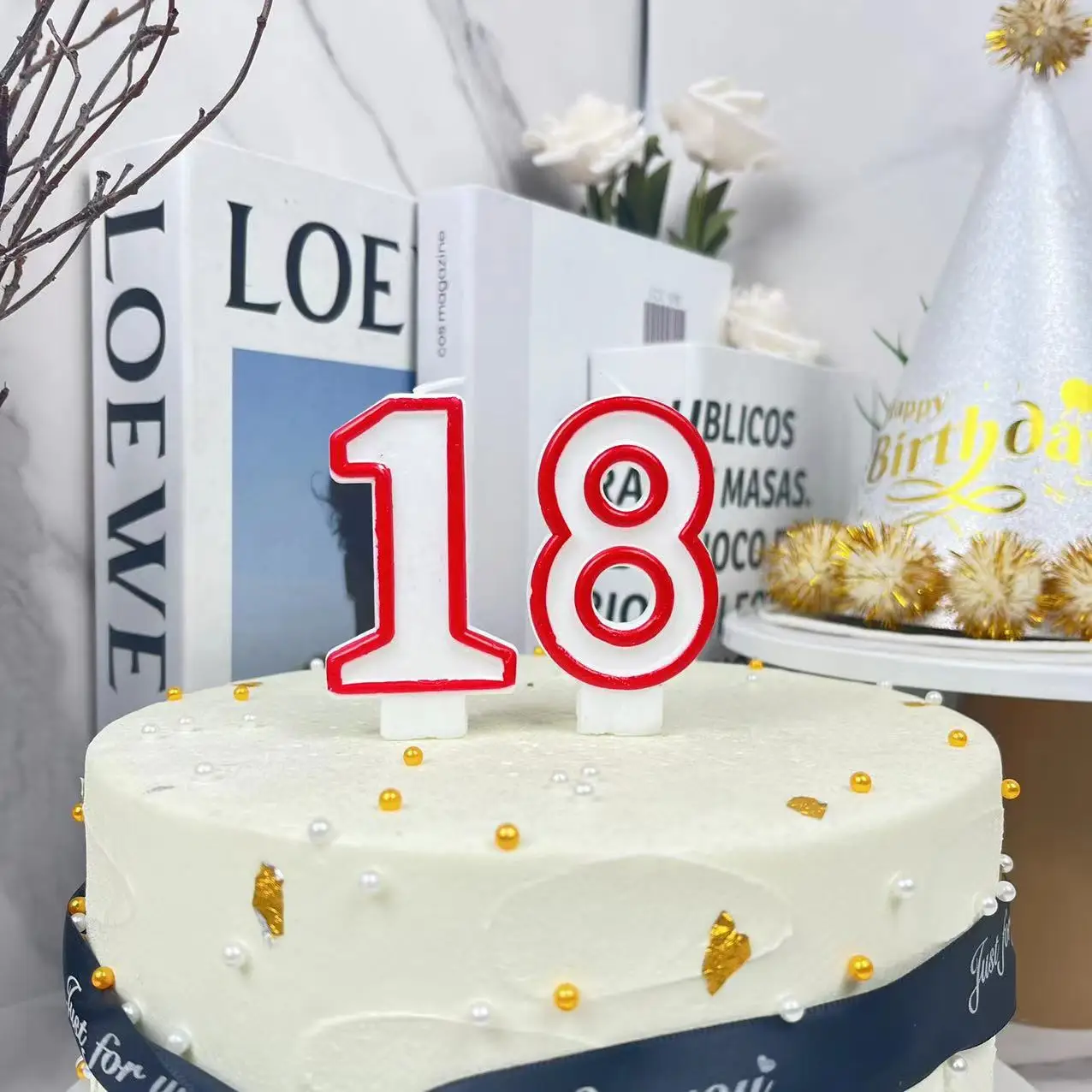 Factory direct red edge foaming digital birthday party candles