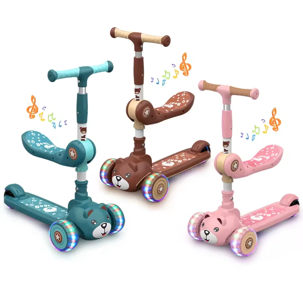 Hot Selling Luggage Scooter Kids Pulled Wheel Kick Toy Scooter Baby Adjustable Children Foot Scooter Or 2-8 Year Kids