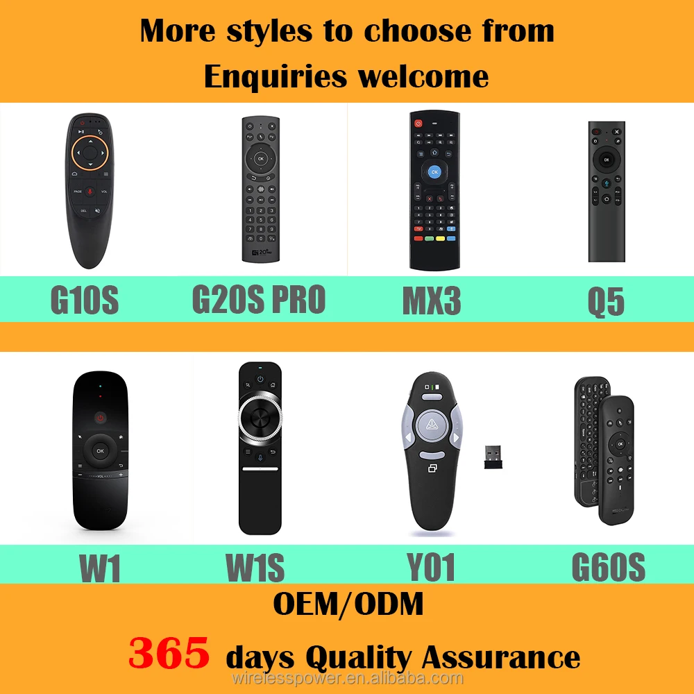 Factory Wholesale OEM G10S  Voice Remote Air Mouse Remote, 2.4G RF Wireless Remote Control with 6 Axis Gyroscope and IR Learning