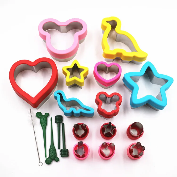 Sandwich Cutters Lunch Box Set for Kids 50pcs Stainless Steel Bread Cutters Vegetables, Fruits  Cookie Slicer Kit