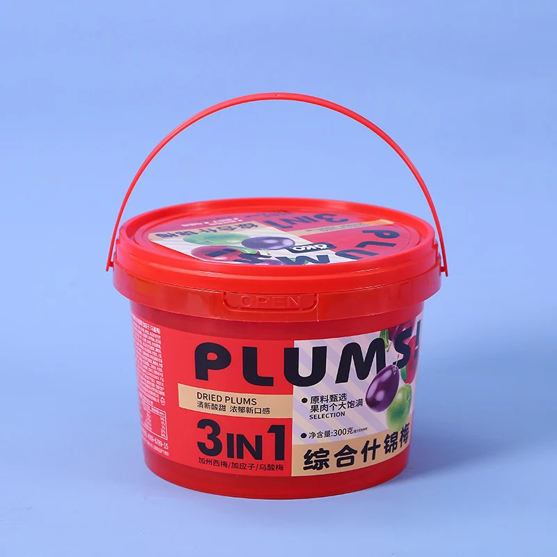 Hot sales Plastic Iml Chocolate Candy Packaging Food Bucket Tub Container With Lid Plastic Packaging Containers