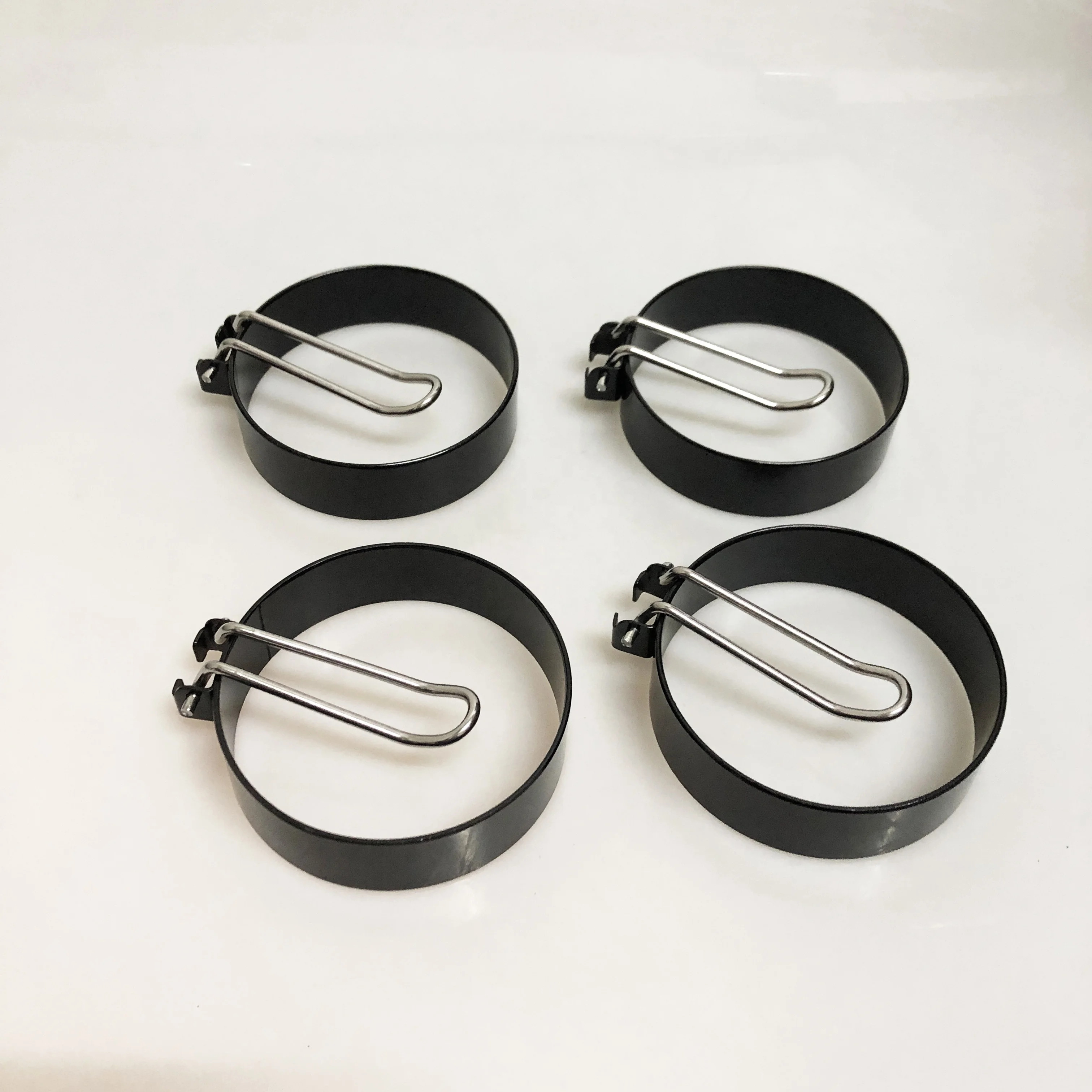 4PCS Premium Non-stick Black Coating Metal Egg Ring