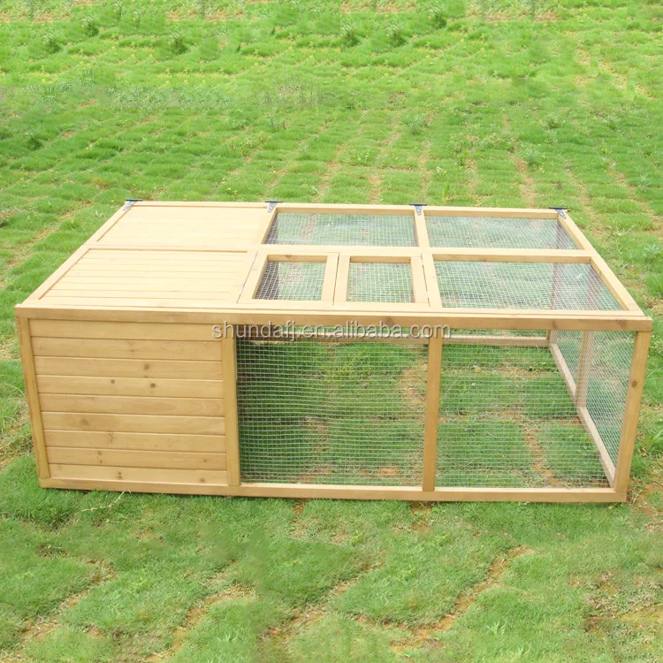 SDR017-01 Rabbit Hutch Wooden Cages For small Animals Rabbit Hutch Outdoor For 2 Rabbits
