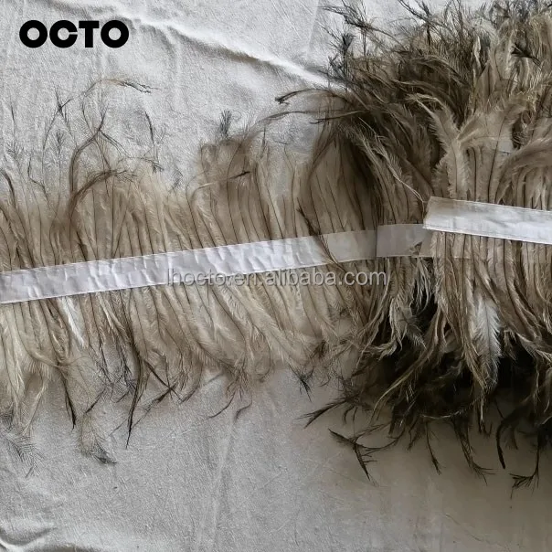 Customization Fashion Accessory 10-20cm Double-faced Emu Feather Trimming Ostrich Fringe Trim Lace