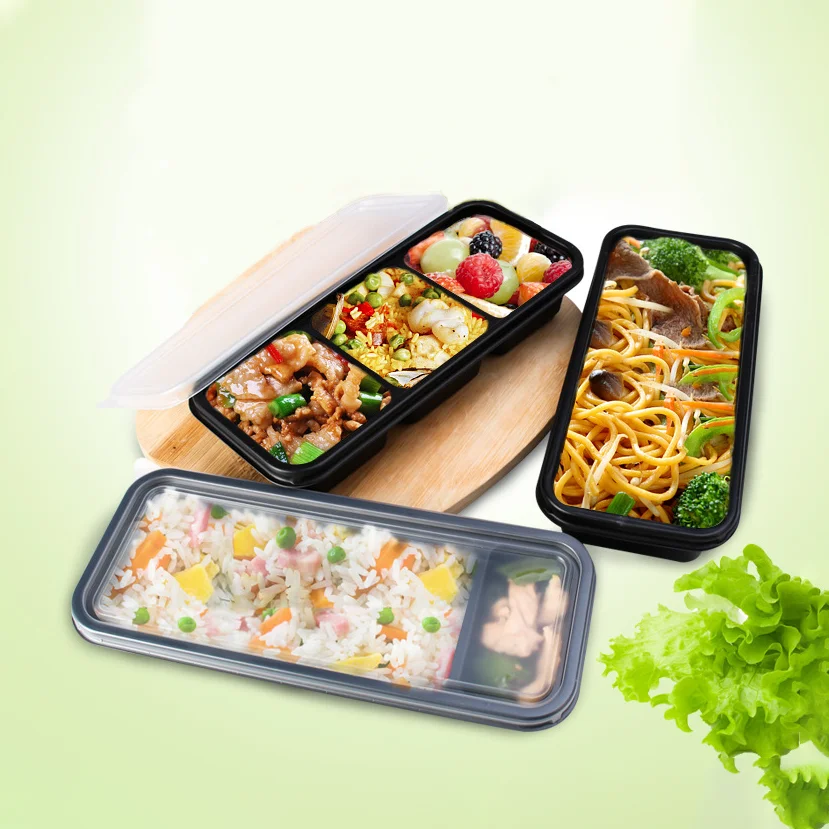 
OEM/ODM PP blister black microwave safe eco friendly bento lunch disposable plastic takeaway food container 