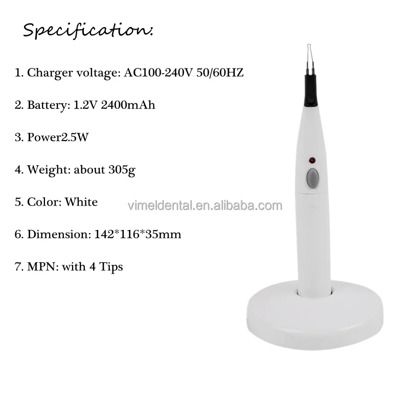 Беспроводной вырезатель для зубов Endo Gutta устройство отбеливания с 4 насадками гигиены полости рта 1 секунда