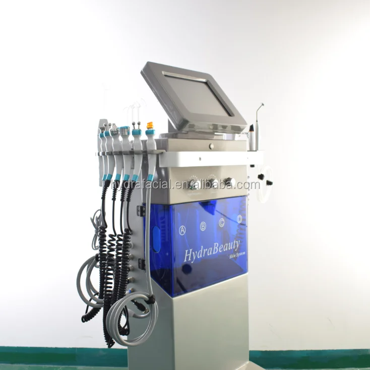 Новейший профессиональный 9 в 1 Глубоко очищающий кожу лица чистый кислород для инъекций гидротерапия косметический аппарат