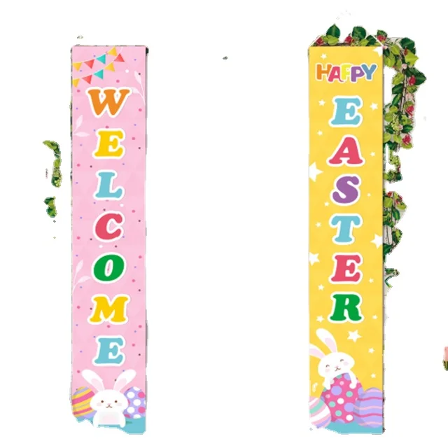 2022 Eco-Friendly Polyester Custom Door Banner for Easter Decorations Supplies