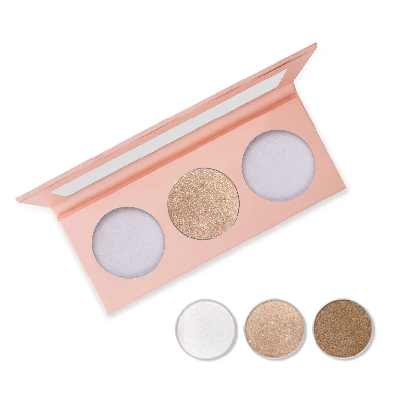 High Quality 3 Color Custom Private Label Pressed Powder Bronzer And Highlighter Makeup Palette Wholesale Low Moq