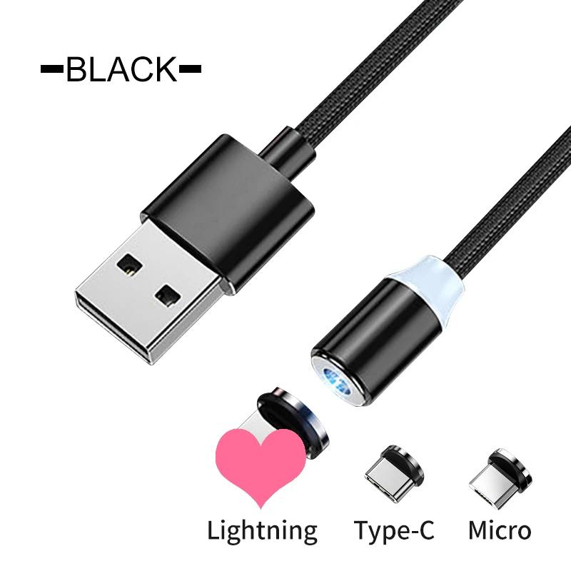 Magnetic Cable 3 in 1 charging cable fast charging factory price nylon braid magnetic usb cable
