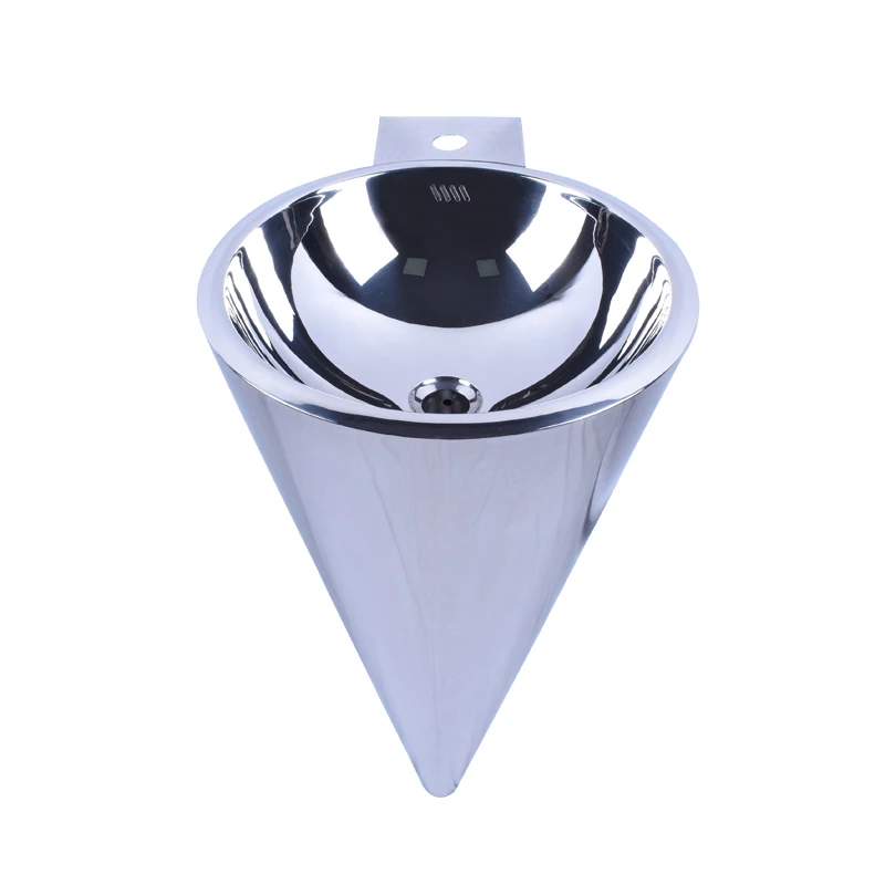 Free Standing  Cone Shaped Stainless Steel Washbasin Sinks