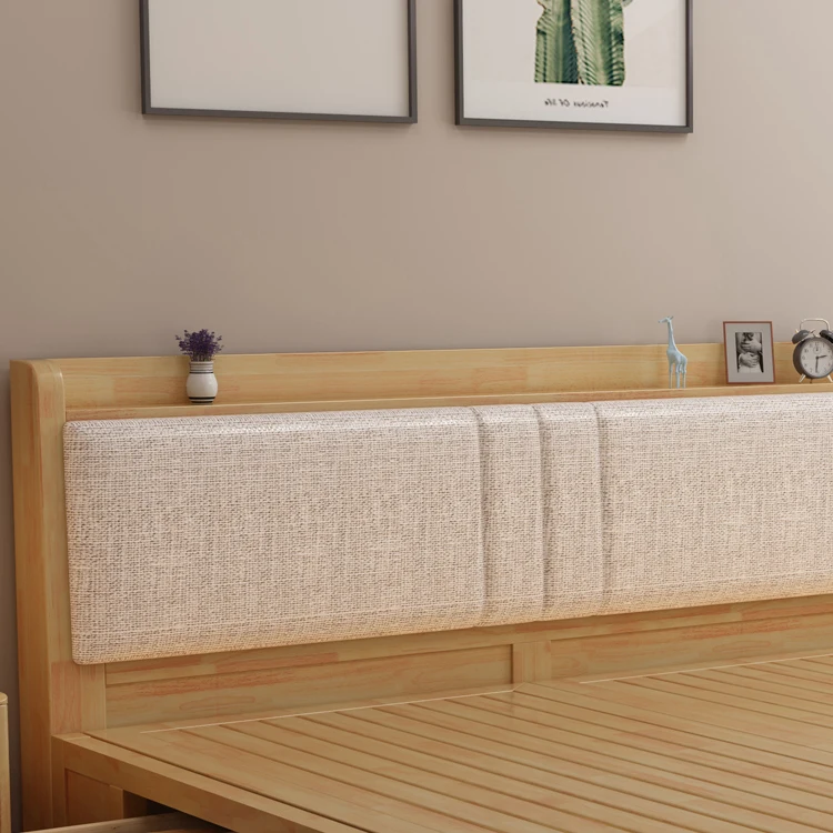 Современная нордическая обивка, кровати с укороченной платформой, с хранилищем, 1,8 и 1,5 метров, мебель для спальни, простая кровать, кровать из массива дуба