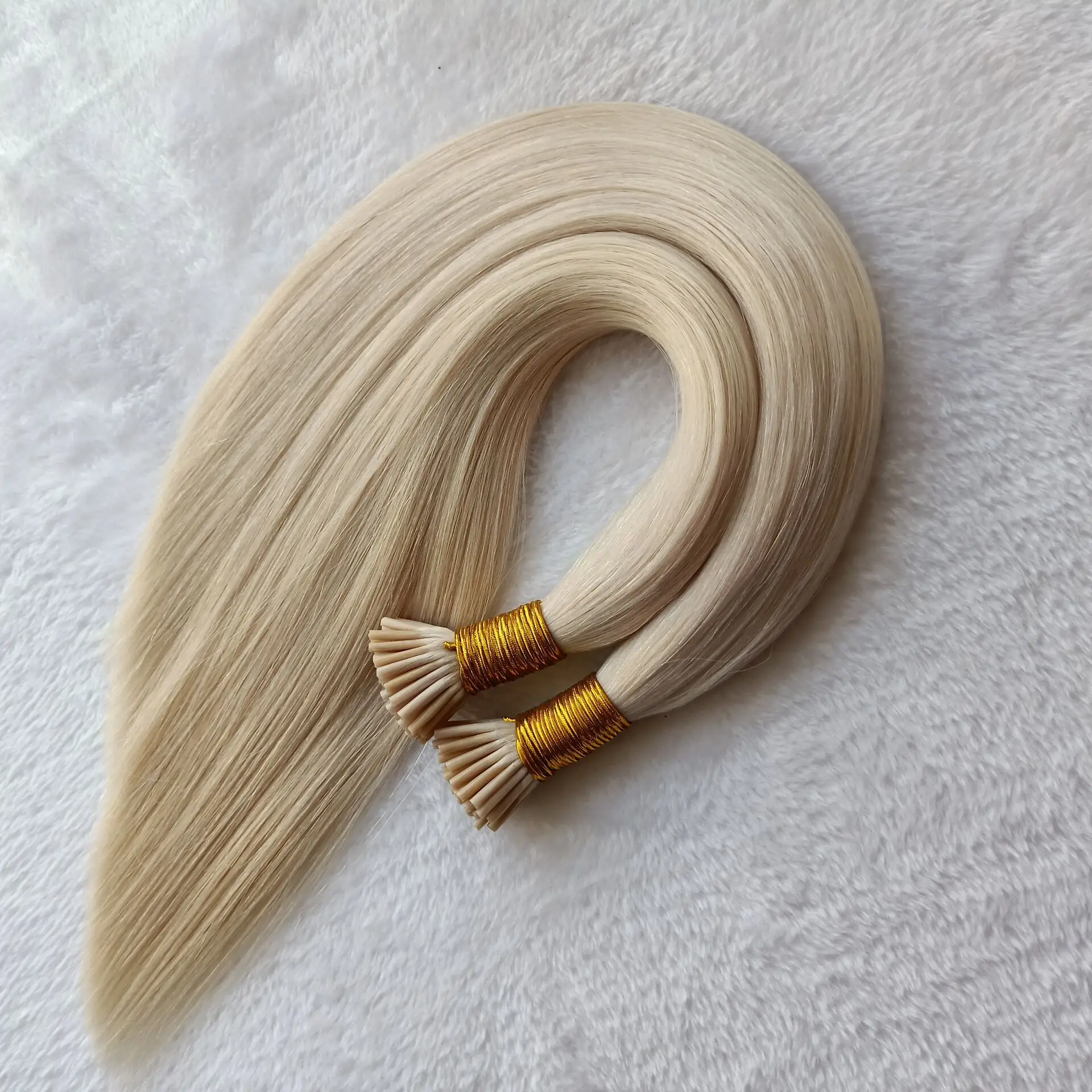 Raw Intact I Tip Hair Extensions Wholesale Double Drawn Italian Keratin Prebonded Virgin Human Hair