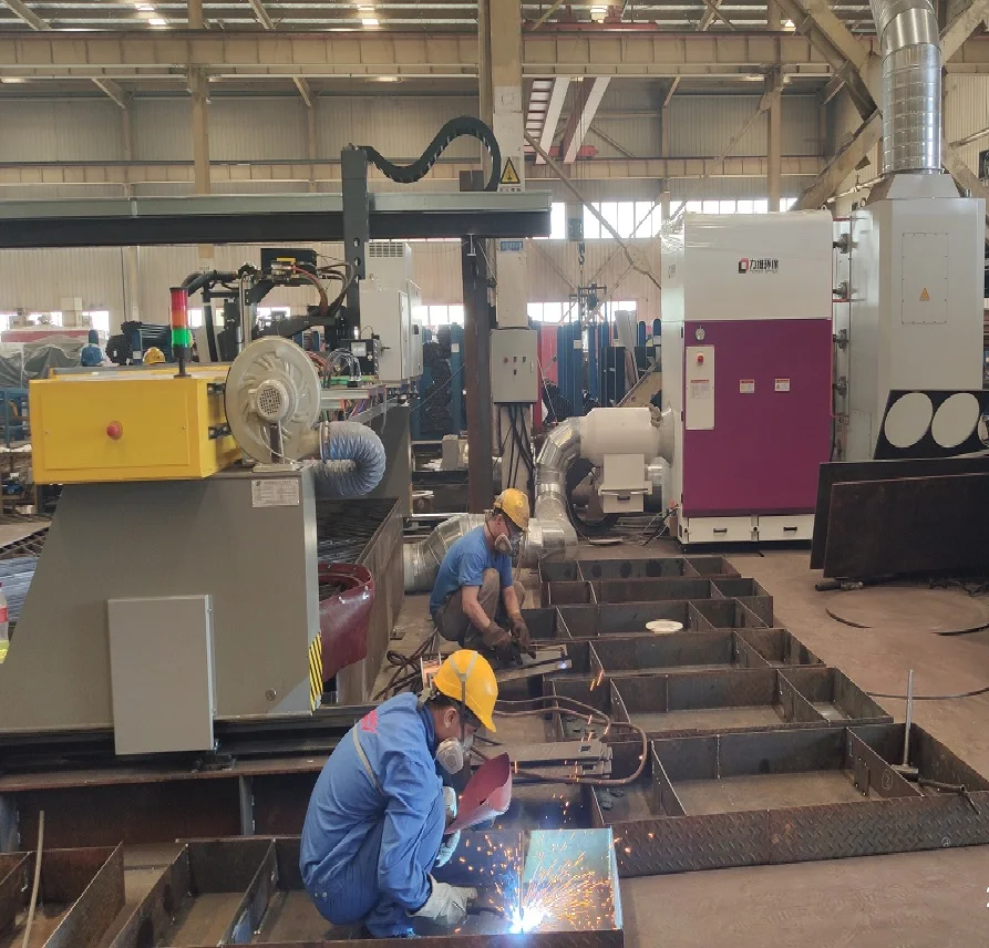 Industrial Self-cleaning Plasma Dust Collector for thick sheet metal processing in steel structure factories