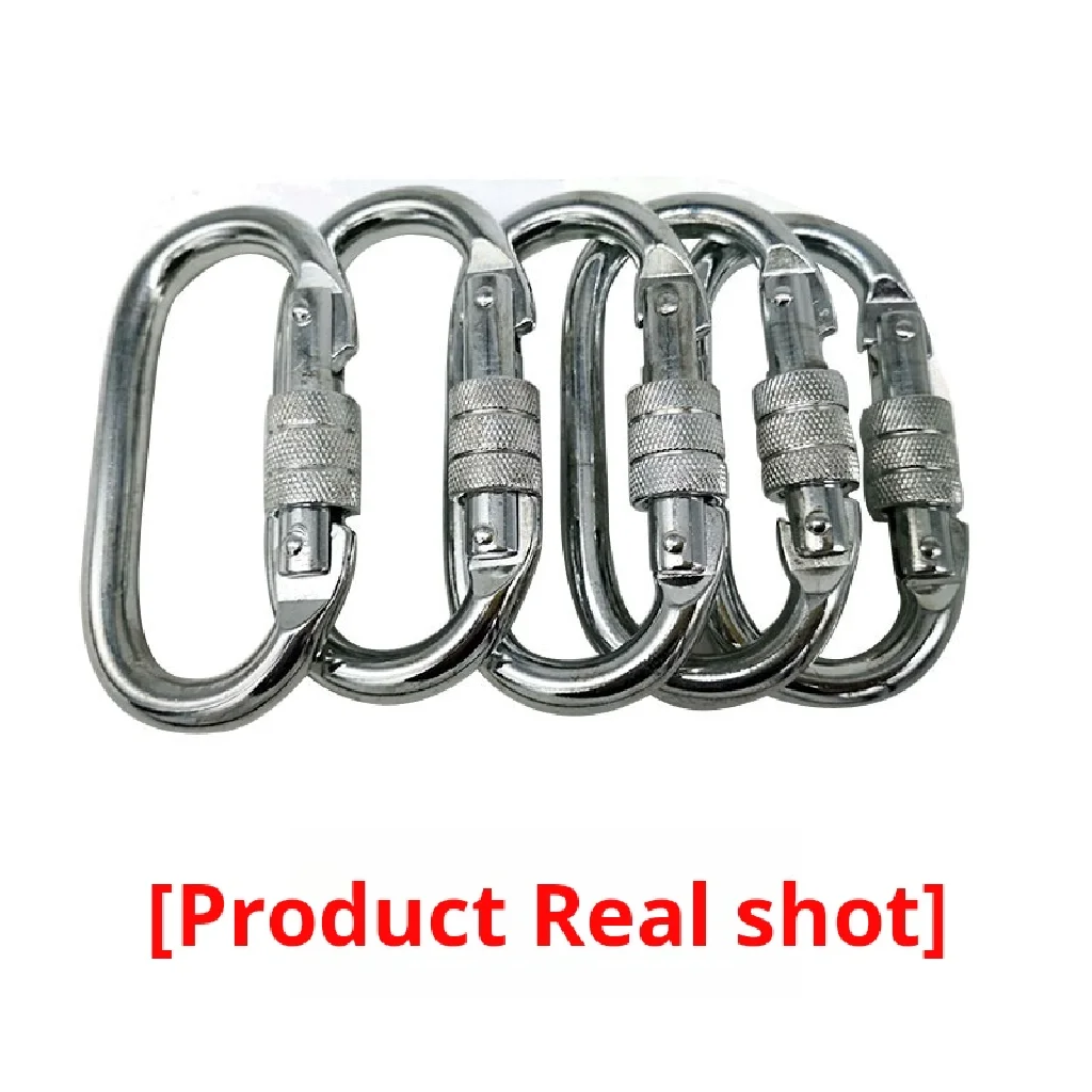 D Shape Snap Hook Carabiner Tactical Alloy Steel Carabiner Hooks Oval Hiking Climbing Carabiner