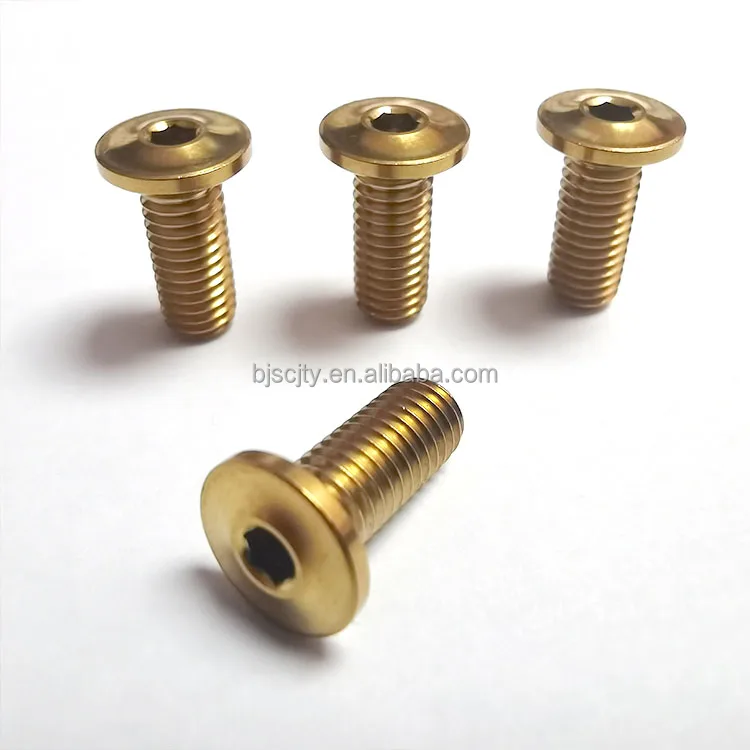 Rainbow M4 M5 M6 Grade5 titanium screw bicycle produced by Chinese Baoji suppliers