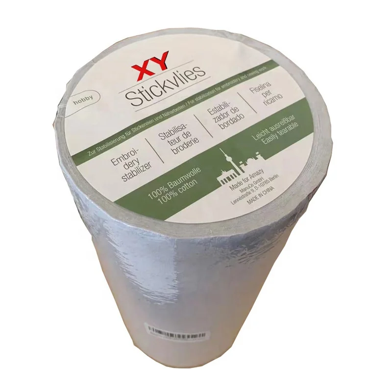
non-adhesive embroidery stabilizer backing-50yard of pre-cut roll- wholesale tearable embroidery backing paper 