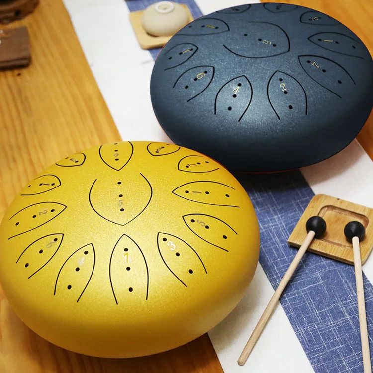 Оптовая продажа с завода, барабан 13Note Gold, 12 дюймов, стальной барабан для языка для начинающих, для йоги