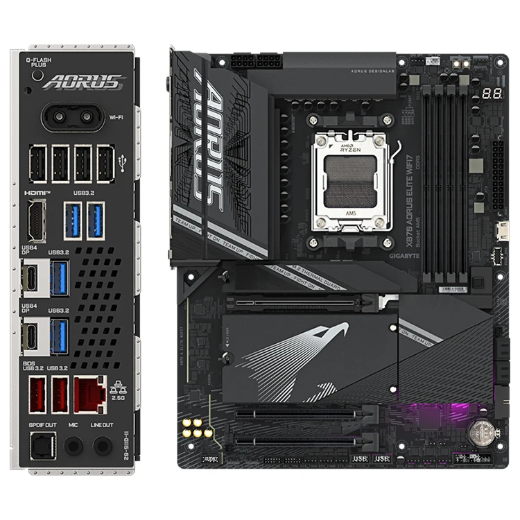 GIGABYTE X870 AORUS ELITE WIFI7 AM5 Socket ATX AI PC Motherboard upports AMD Ryzen 9000/8000/7000 Series CPU Gaming Motherboard
