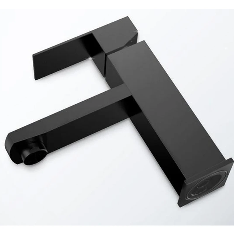 Square Basin Faucet Matte Black Bathroom Washbasin Mixer Tap Single Handle Mixer Tap Basin Tap Torneira da bacia