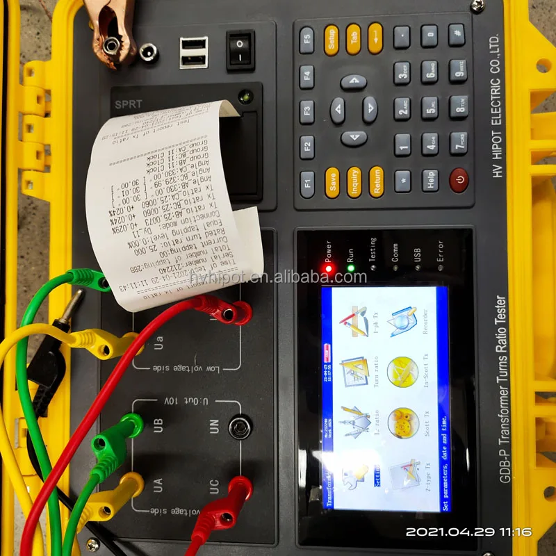 HVHIPOT IEC Standards Automatic Transformer Turns Ratio Test Set TTR GDB-P Tester