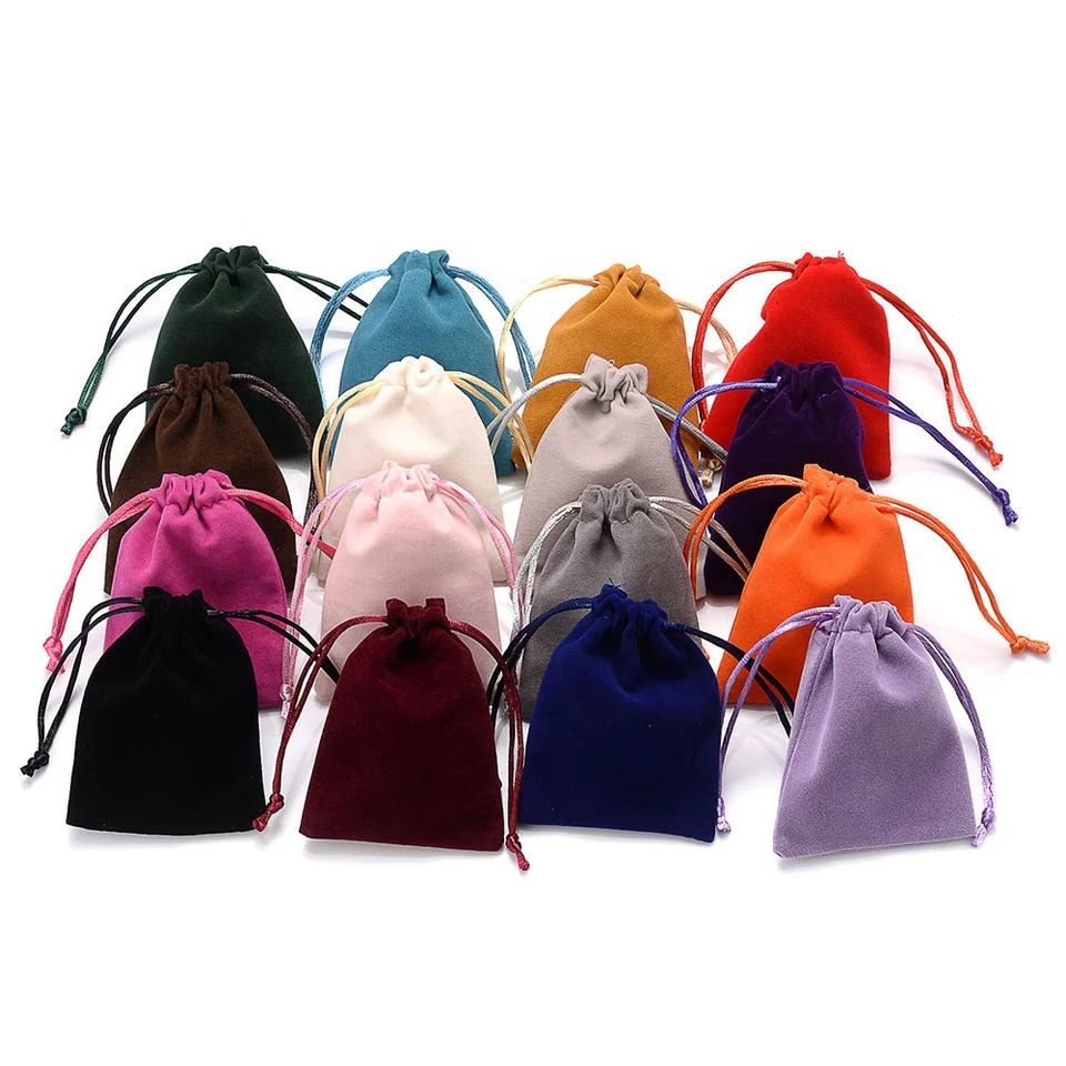 Bestpackaging velvet Jewelry bag small jewelri packaging Pouch  drawstring jewelry gift bag for necklace rings bracelet