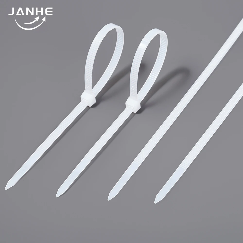 White 100mm Nylon Cable Ties Self-Locking Plastic Manual Zip Ties for Packing Wire Fastener Strip