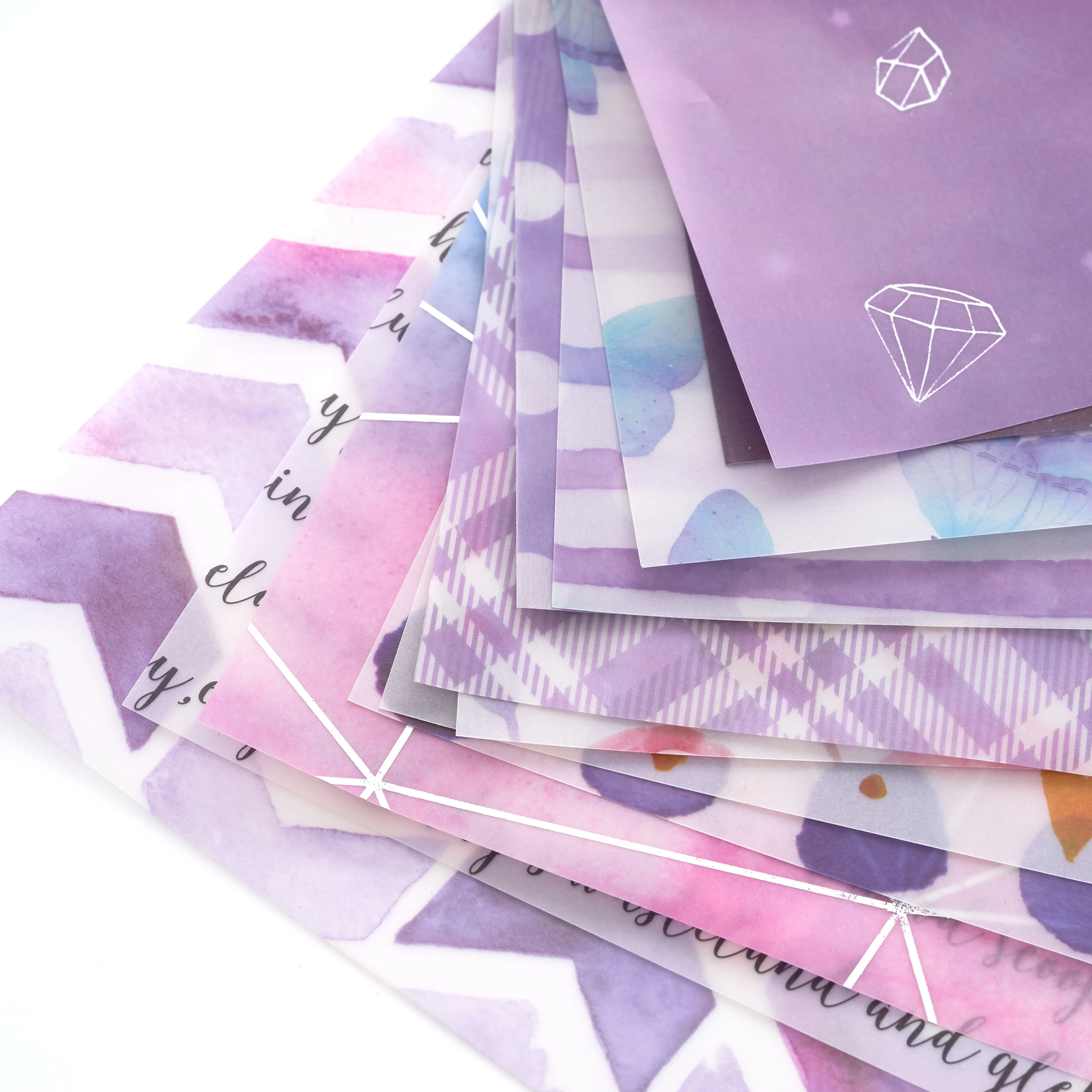 
purple customization paper pad scrapbook double side printing 24sheets for DIY photo album 