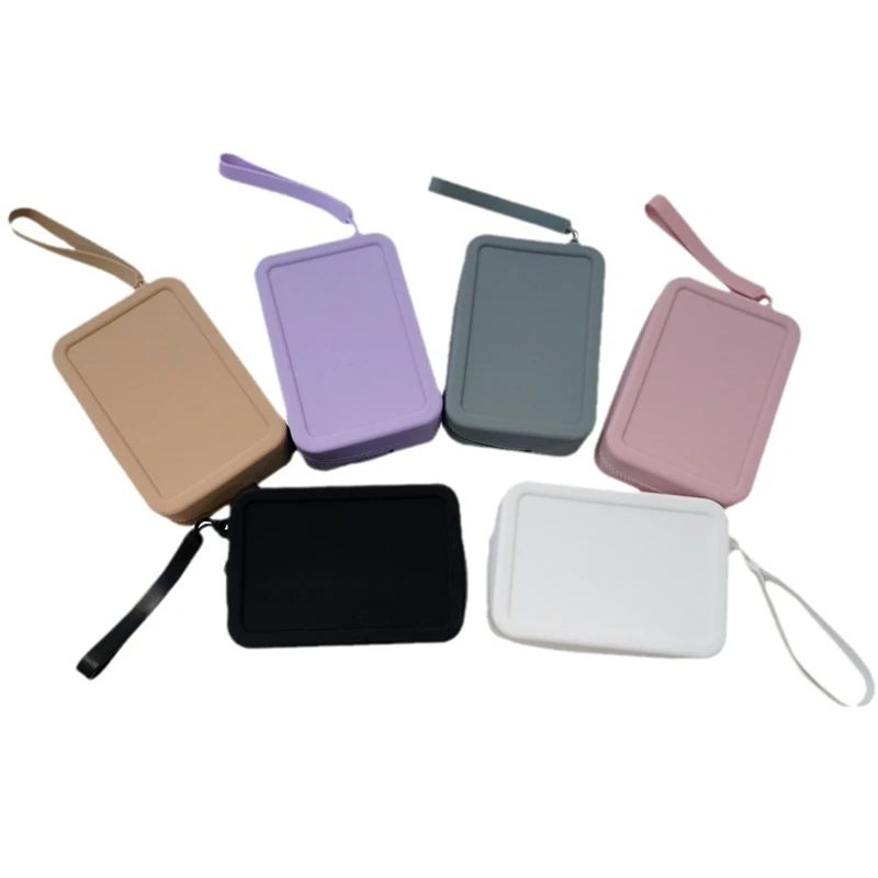 High-quality Silicone Square Pouch Cosmetic Pouch Silicone Jewel Case Box Cute Makeup Organizer Fashion Zipper Pouch For Women