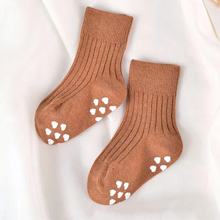 High Quality Custom Organic Cotton Baby Socks With Grip Wholesale Kids Newborn Baby Socks Anti Slip