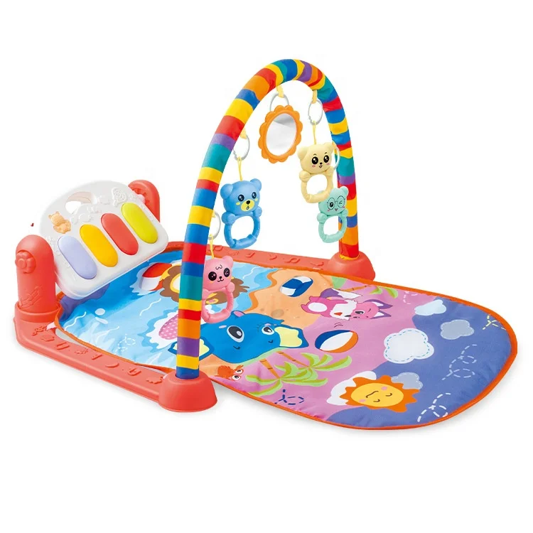 musical pedal keyboard piano play mat baby activity gym with rattle toys