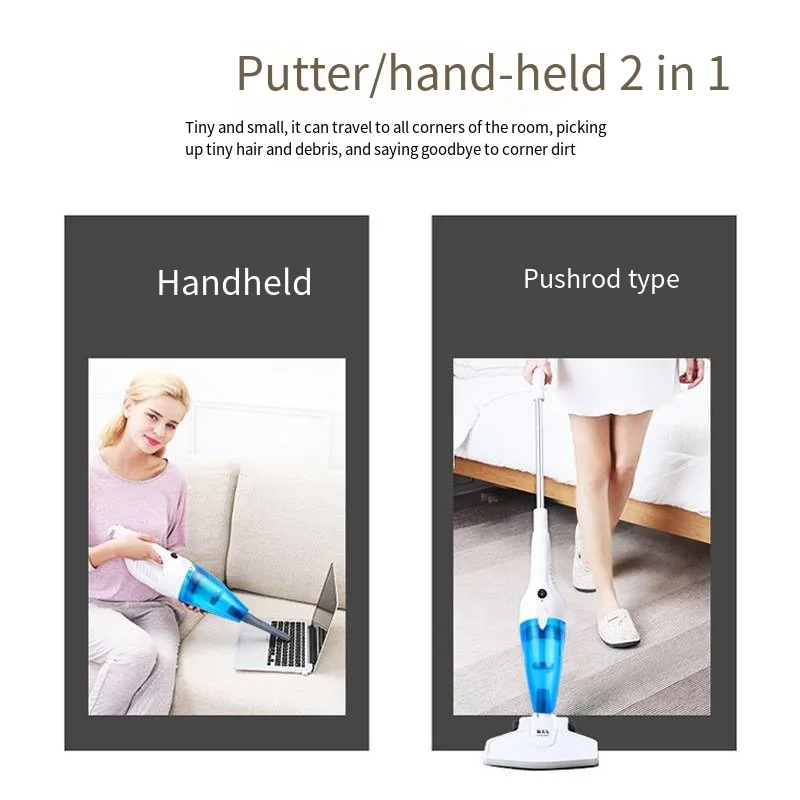 Portable 2-in-1 handheld vertical wired vacuum cleaner with high suction power for household vacuum cleaners