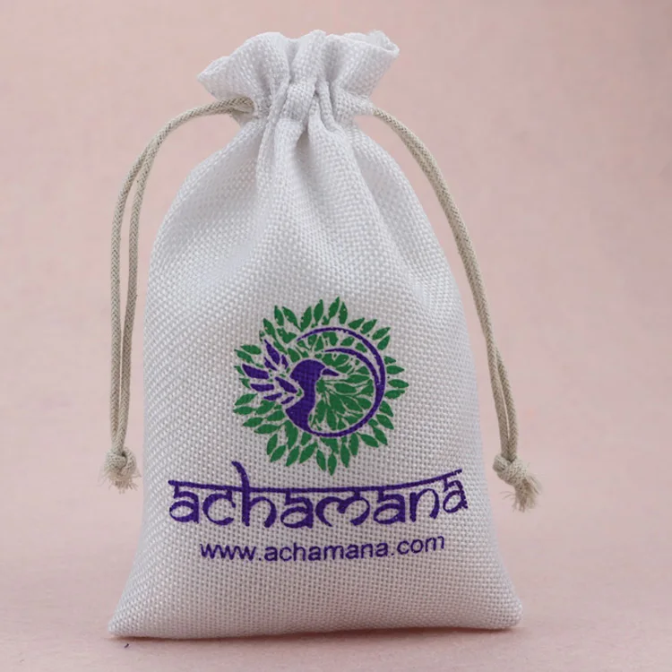 Натуральная сумка для ухода за кожей, джутовые косметички на шнурке